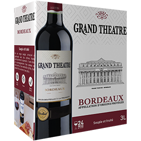 BIB Grand Théâtre Bordeaux rouge sec Merlot 3L format vin bag in box