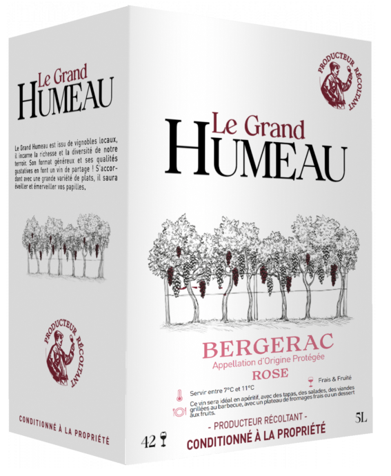 Le Grand Humeau Bag in Box 5L AOP Bergerac Rosé