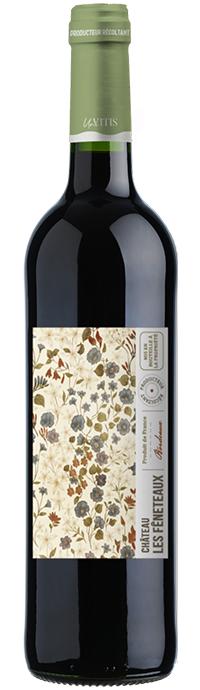 Bouteille de vin rouge de Bordeaux Château Les Feneteaux, vin bordelais issu d’un terroir authentique.