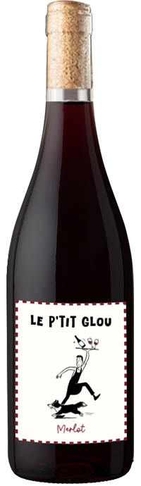 Bouteille de vin rouge merlot de l'IGP Atlantique