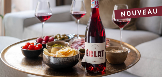 Vin rouge clair Éclat de Rouge Bordeaux Claret avec planche apéritive