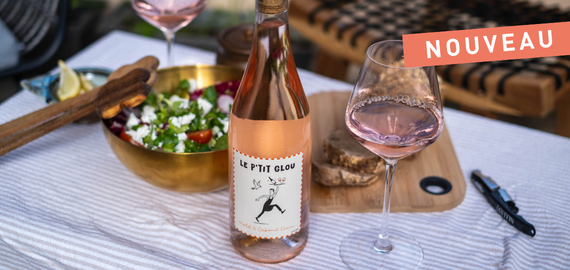 Vin rosé facile à boire Le P’tit Glou avec salade estivale