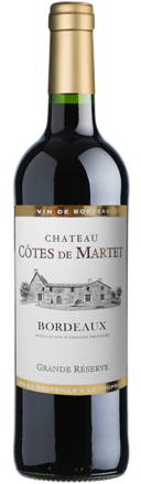 Bouteille de Château Côtes de Martet Bordeaux rouge 2018 100% Merlot