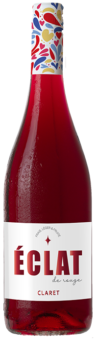 Bouteille d’Éclat de Rouge, vin rouge clair AOP Bordeaux Claret, fruité et léger