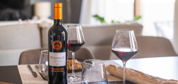 Brennus vin Rouge AOP Bergerac accompagné d'un plat de lentilles